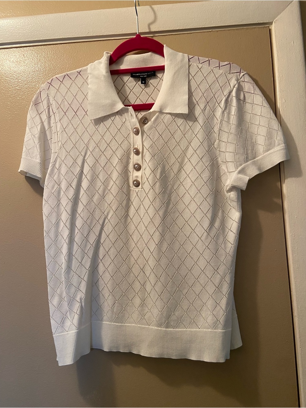 Generation Love Women's White Short-Sleeve Knit Top! Medium! EUC!